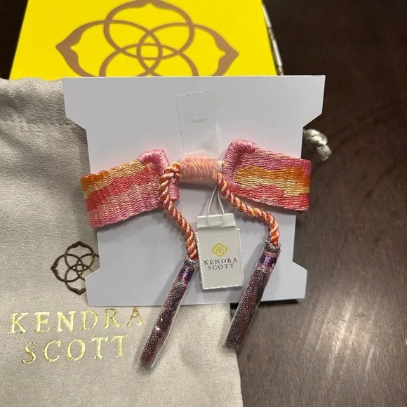 Kendra Scott Pink and Orange Embroidered Bracelet - Picture 3 of 3